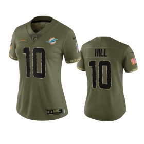 Tröjor Miami Dolphins Tyreek Hill 10 Olive 2022 Salute To Service Limited - Dame